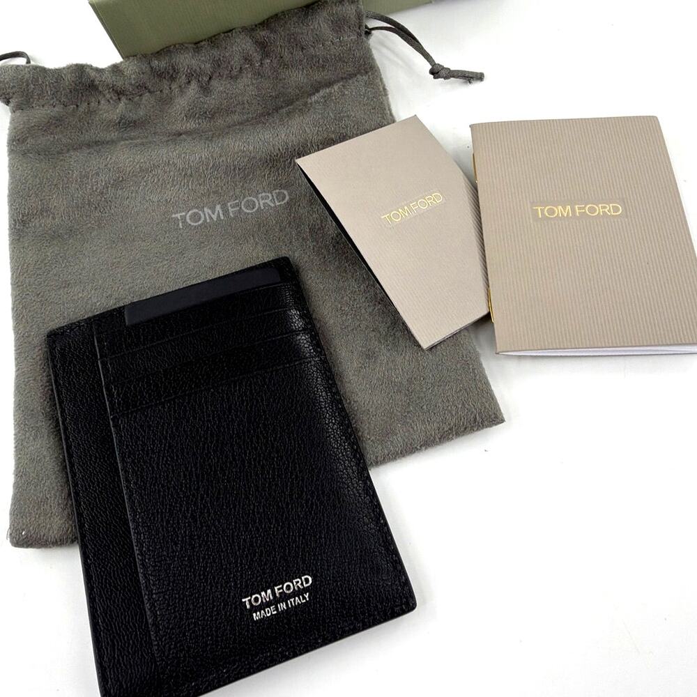 TOM FORD Men's Elongated T Line Leather Card Case
